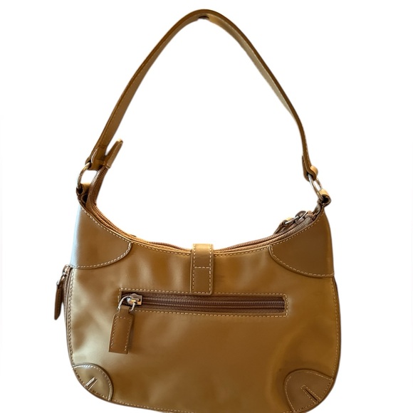 Prada Tan Nylon-Like Shoulder Bag with Leather-Like Strap, Slouchy Design - Picture 6 of 16